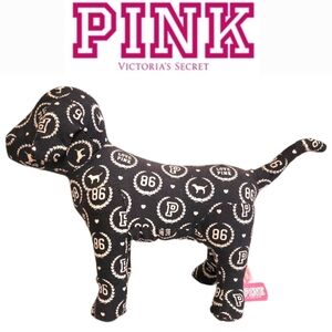 Victoria's Secret PINK Plush Dog Puppy Navy Blue PINK Logo EUC